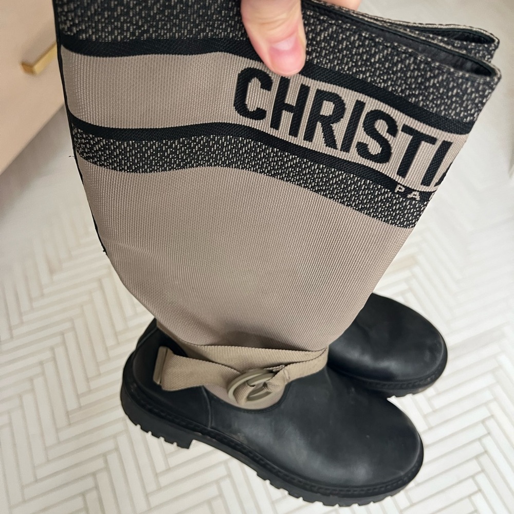 DIOR Black and Taupe D-Major Rain Boots rare - Picture 6 of 13